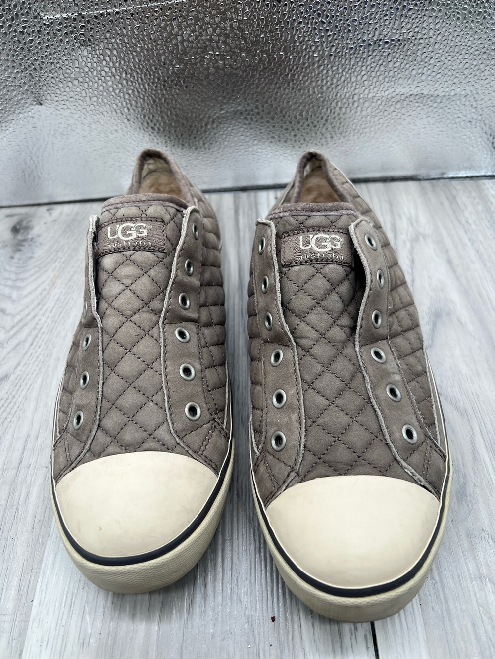 UGG Quilted Slip-On Sneakers in gray size 8